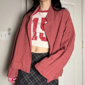 Free People Rose Linen Blazer Small